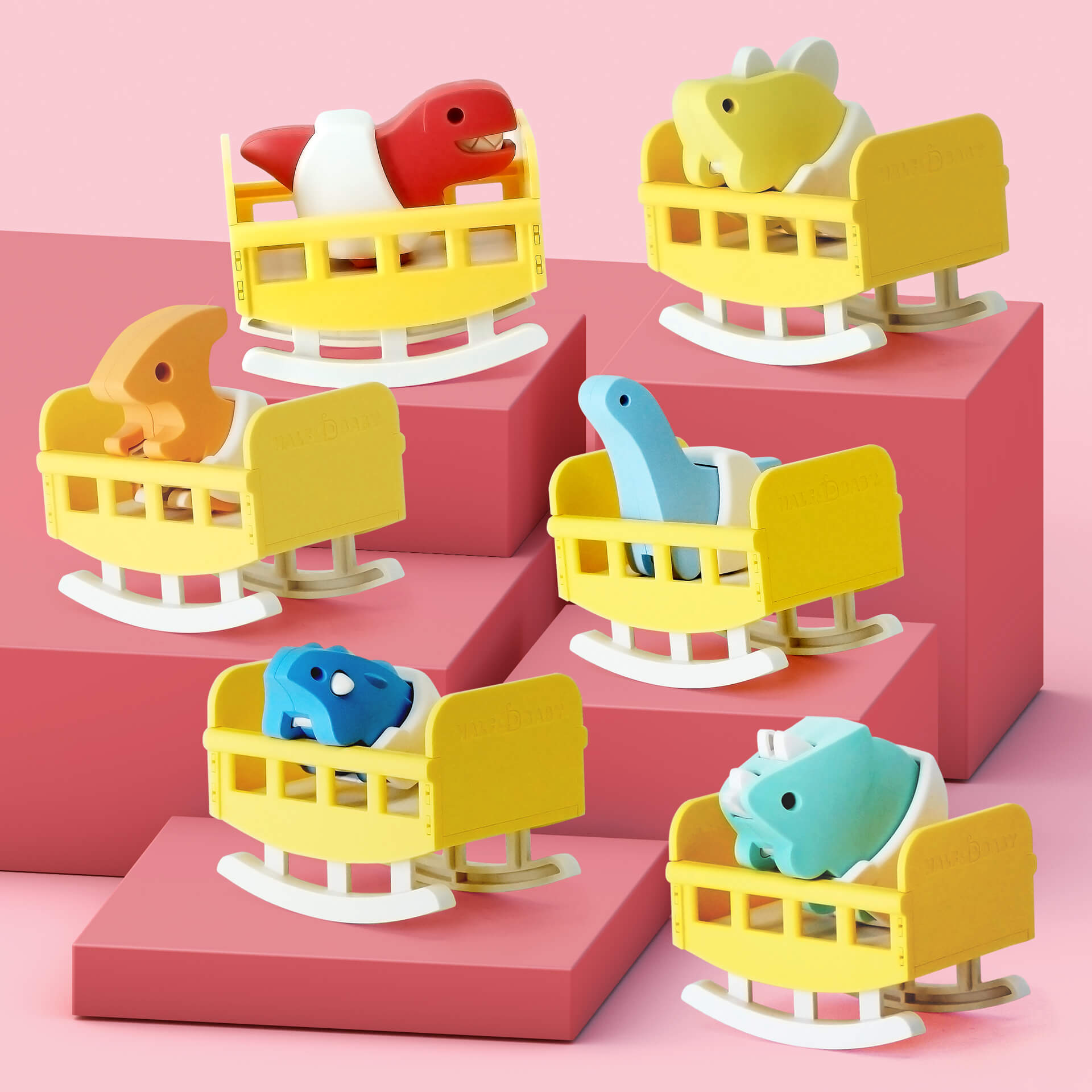 הרכבה דינוזאור טירנוזאורוס רקס בייבי מגנטי עם שלד Halftoys