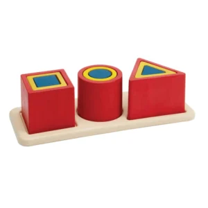 משחק התאמת צורות גיאומטריות חלולות מעץ Plan Toys