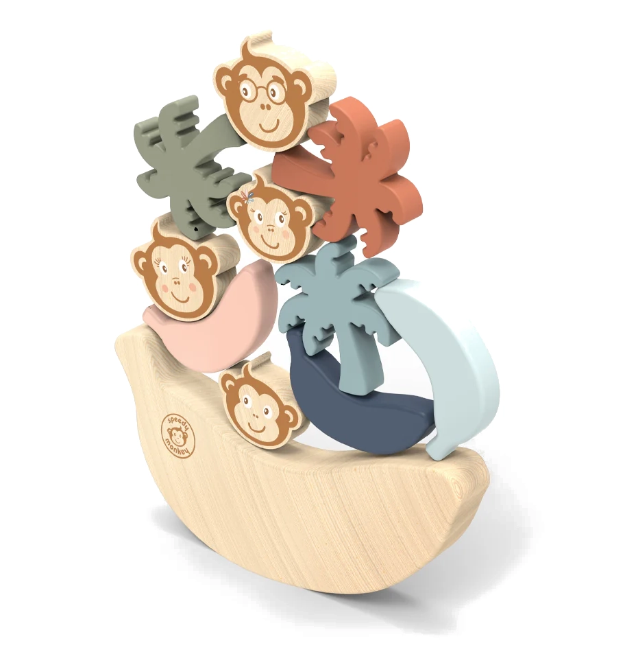 משחק שיווי משקל מעץ Speedy Monkey