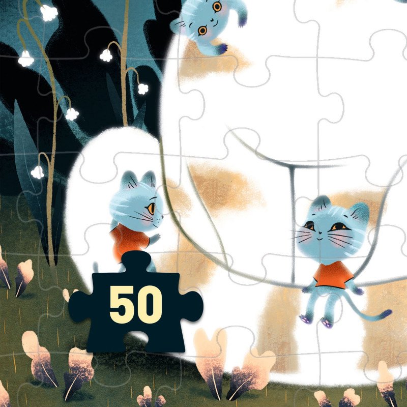 פאזל וויזי מאיר בחושך 50 חלקים חתול מתוק Djeco