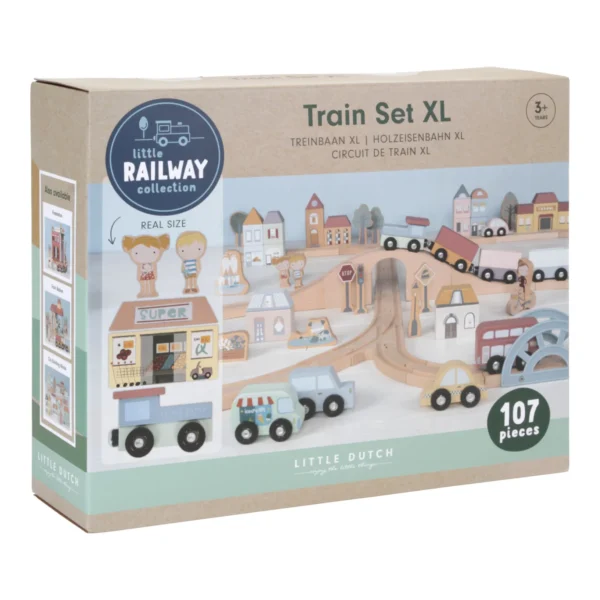 סט רכבת ענק מעץ (107 חלקים) Little Dutch