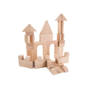 50 קוביות עץ טבעי גדולות Plan Toys