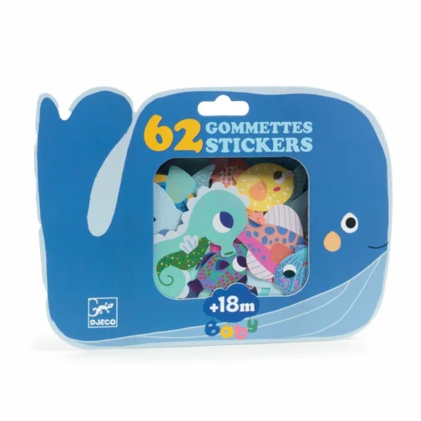 יצירה לקטנטנים 62 מדבקות חיות הים Djeco