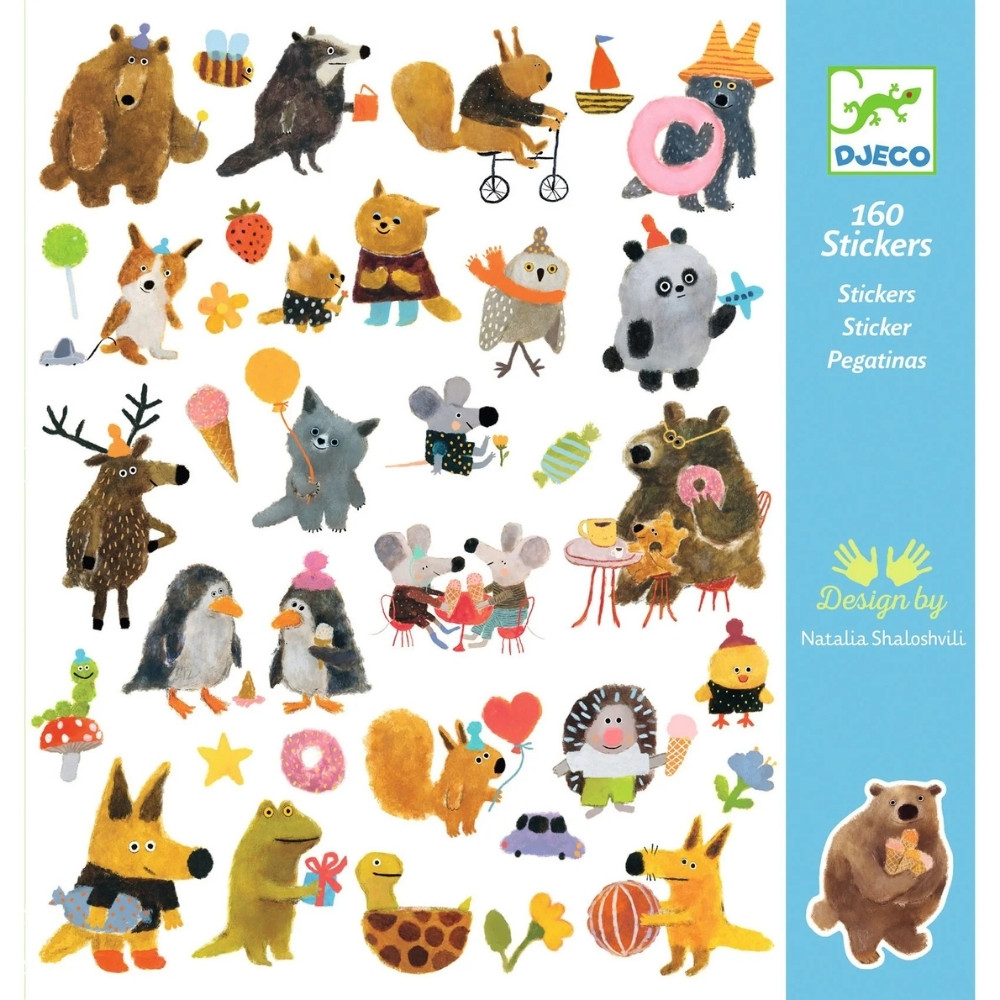 יצירה 160 מדבקות חברים פרוותיים Djeco