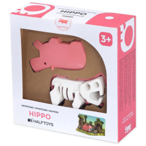 הרכבה היפופוטם מגנטי עם שלד וסביבת מחיה 3D Halftoys