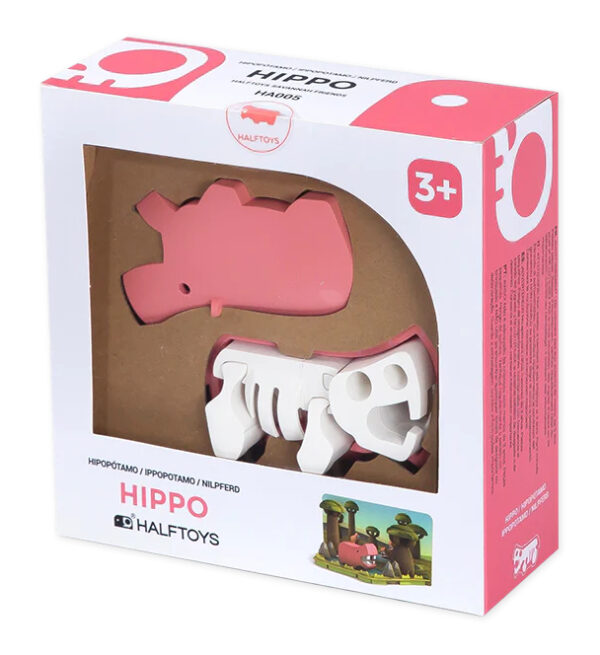 הרכבה היפופוטם מגנטי עם שלד וסביבת מחיה 3D Halftoys