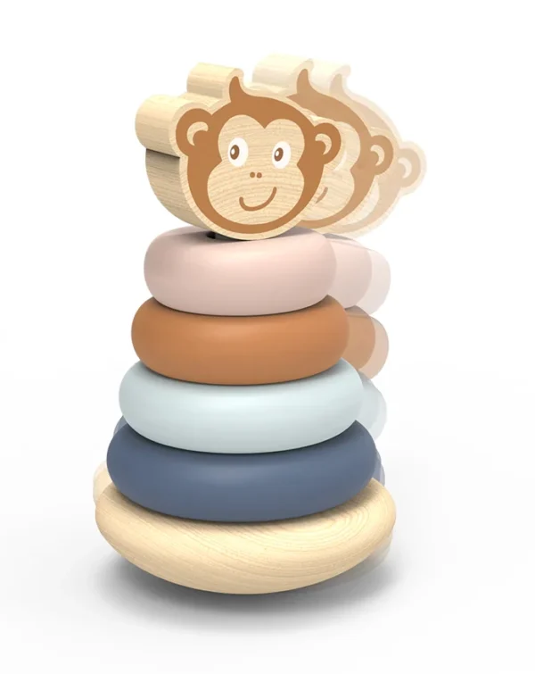 מגדל השחלת טבעות מתנדנד קוף מעץ Speedy Monkey