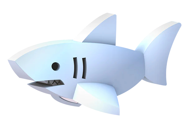 הרכבה כריש לבן מגנטי עם שלד Halftoys