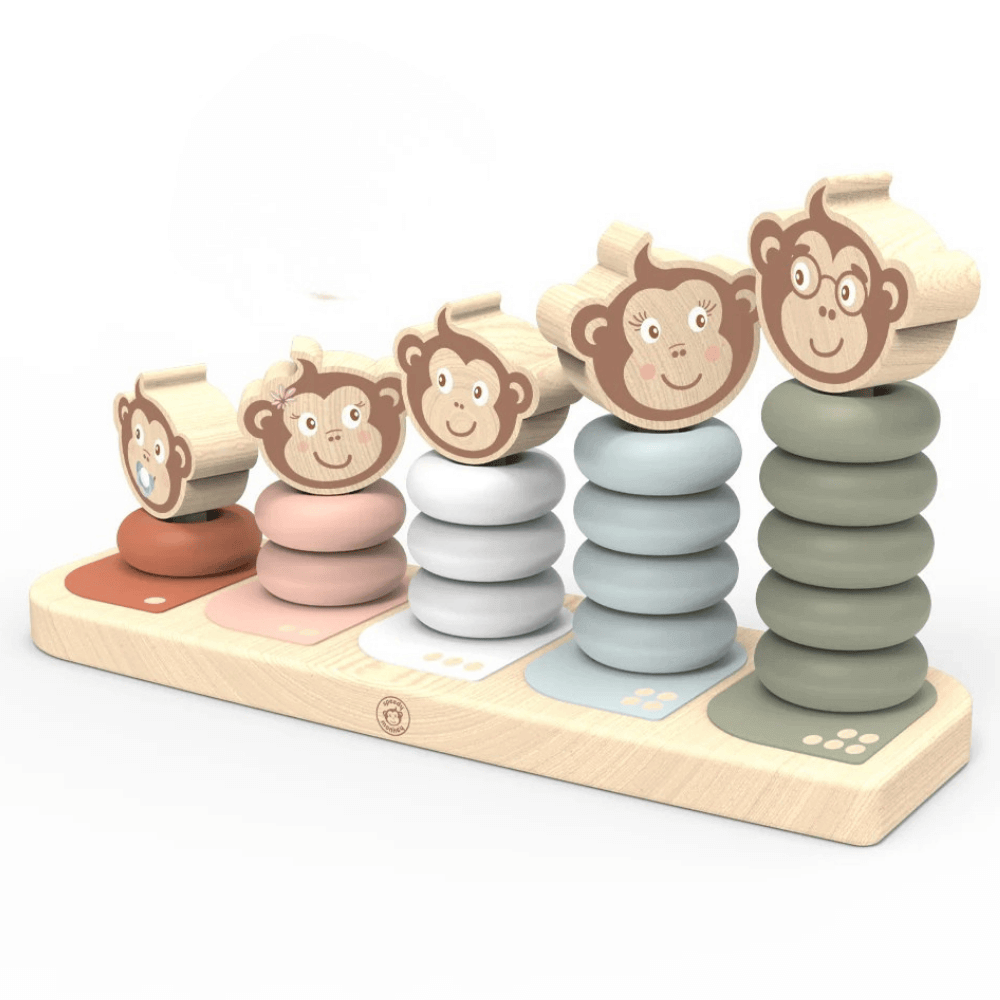 משחק השחלה משפחת קופים מעץ Speedy Monkey