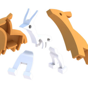 הרכבה אימפלה מגנטי עם שלד וסביבת מחיה 3D Halftoys