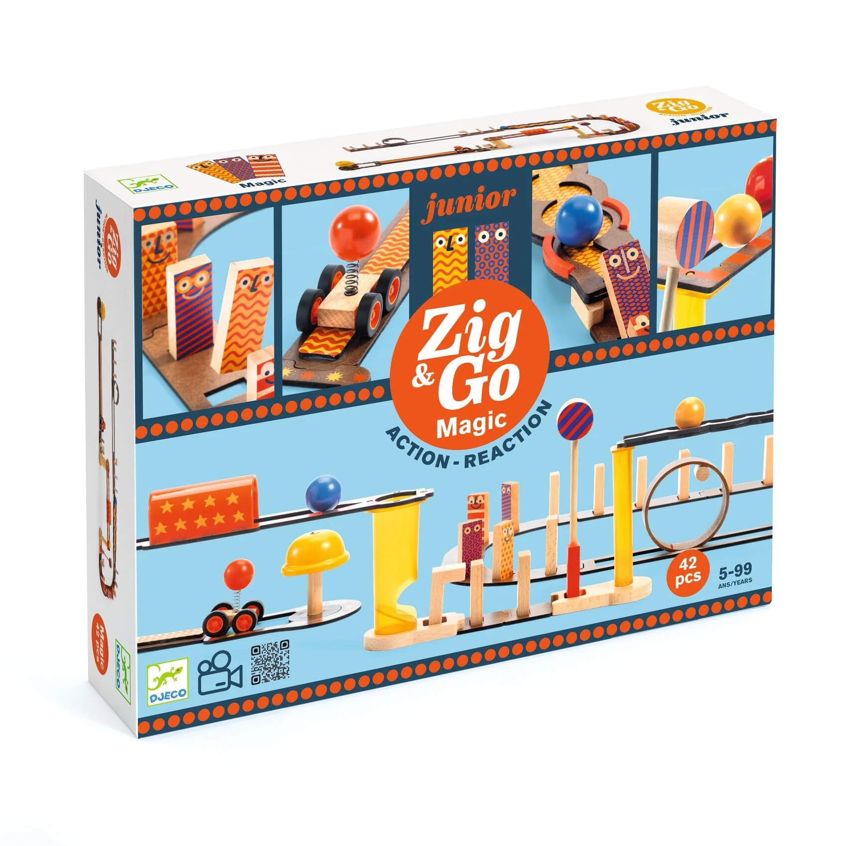 תגובת שרשרת זיג אנד גו 43 חלקים קסם Djeco