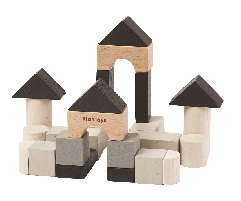 מיני ערכת קוביות שחור לבן בקופסא Plan Toys