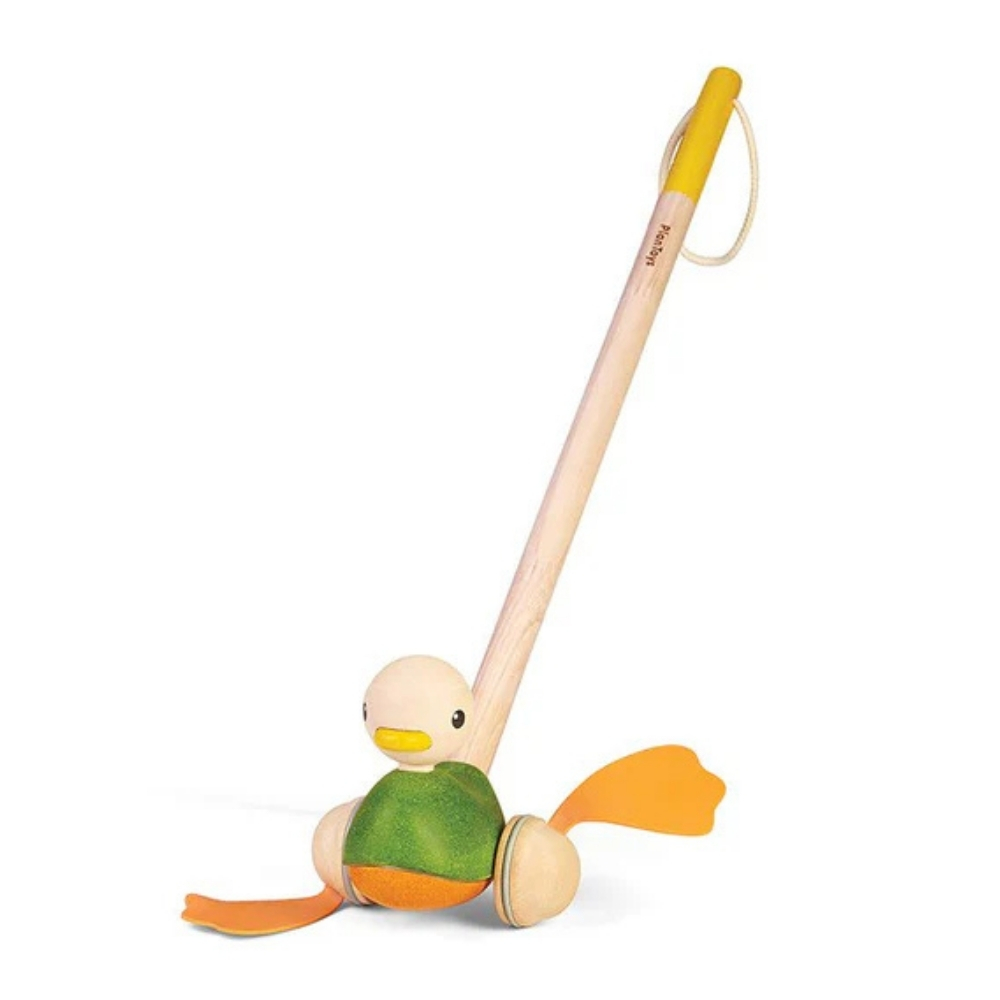 מוט דחיפה גלגל ולך ברווז Plan Toys