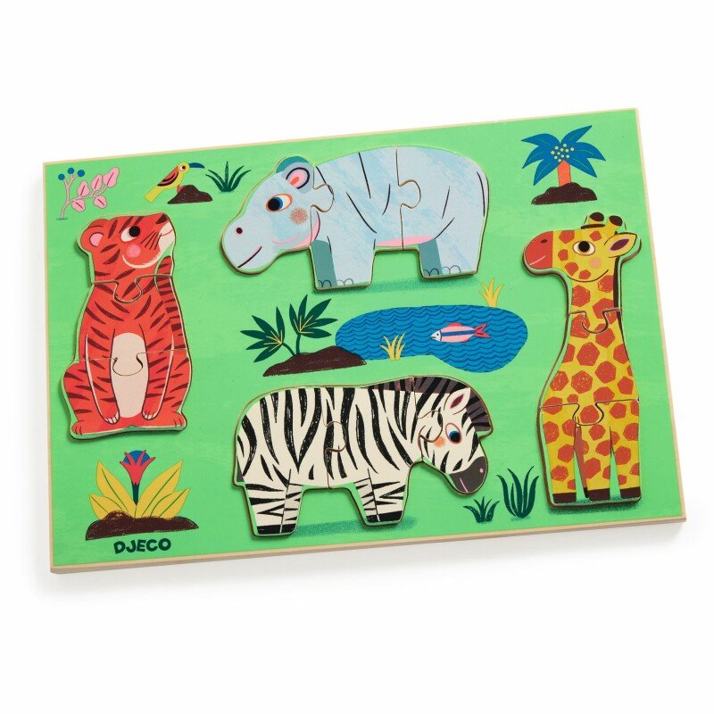 פאזל עץ 3 חלקים (ספארי) Djeco