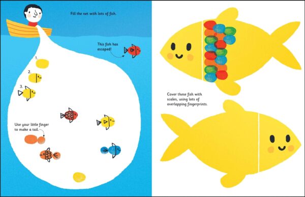 יצירה בטביעות אצבעות צבעי הקשת Usborne