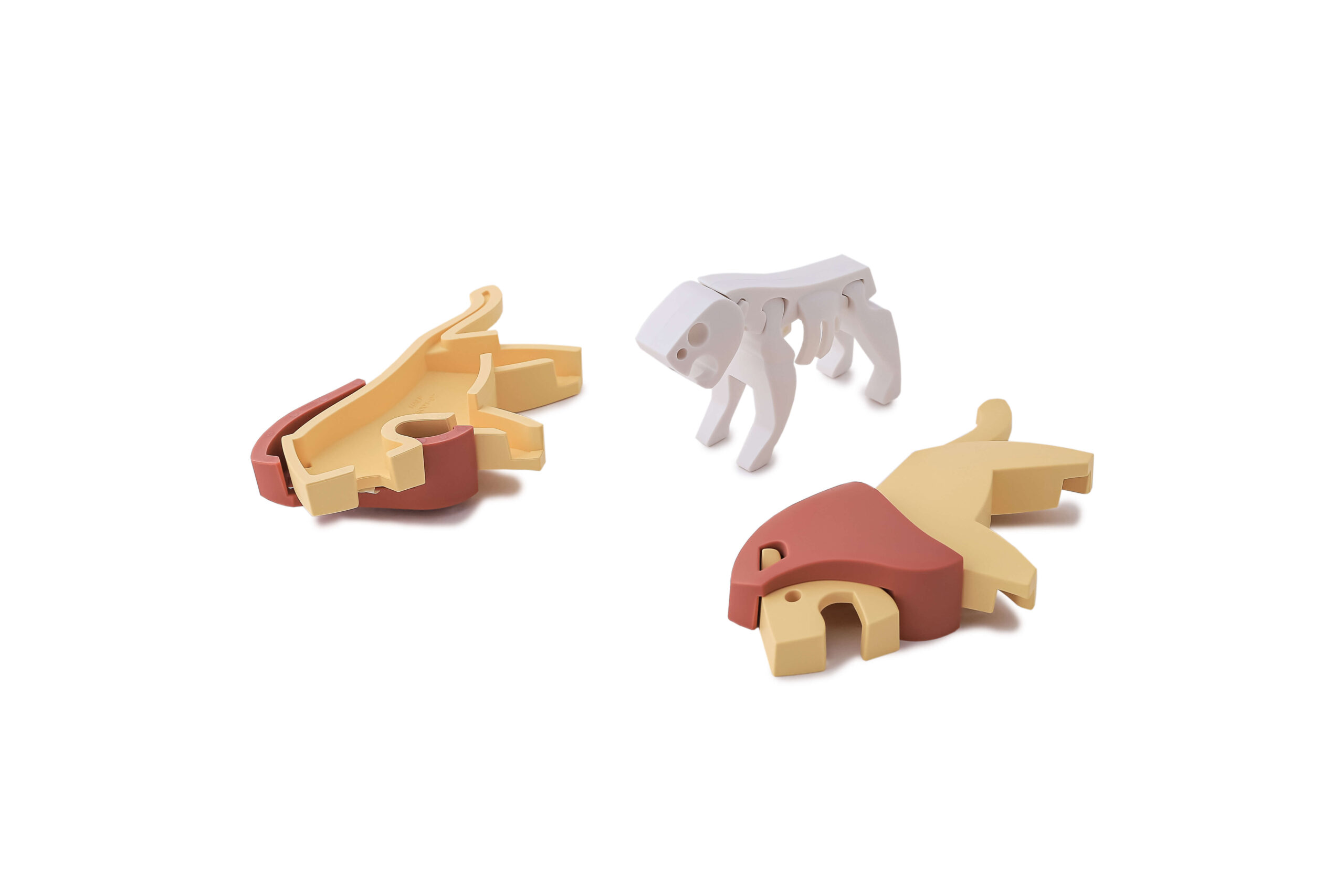 הרכבה אריה מגנטי עם שלד וסביבת מחיה 3D Halftoys