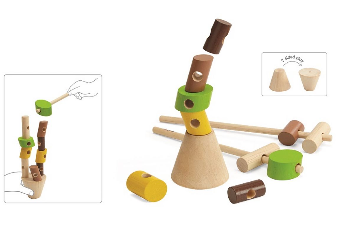 שיווי משקל בולי עץ Plan Toys