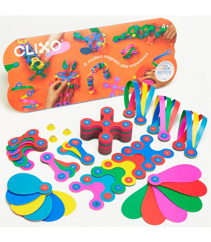 קליקסו משחק מגנטים ערכת 60 חלקים סופר קשת Clixo