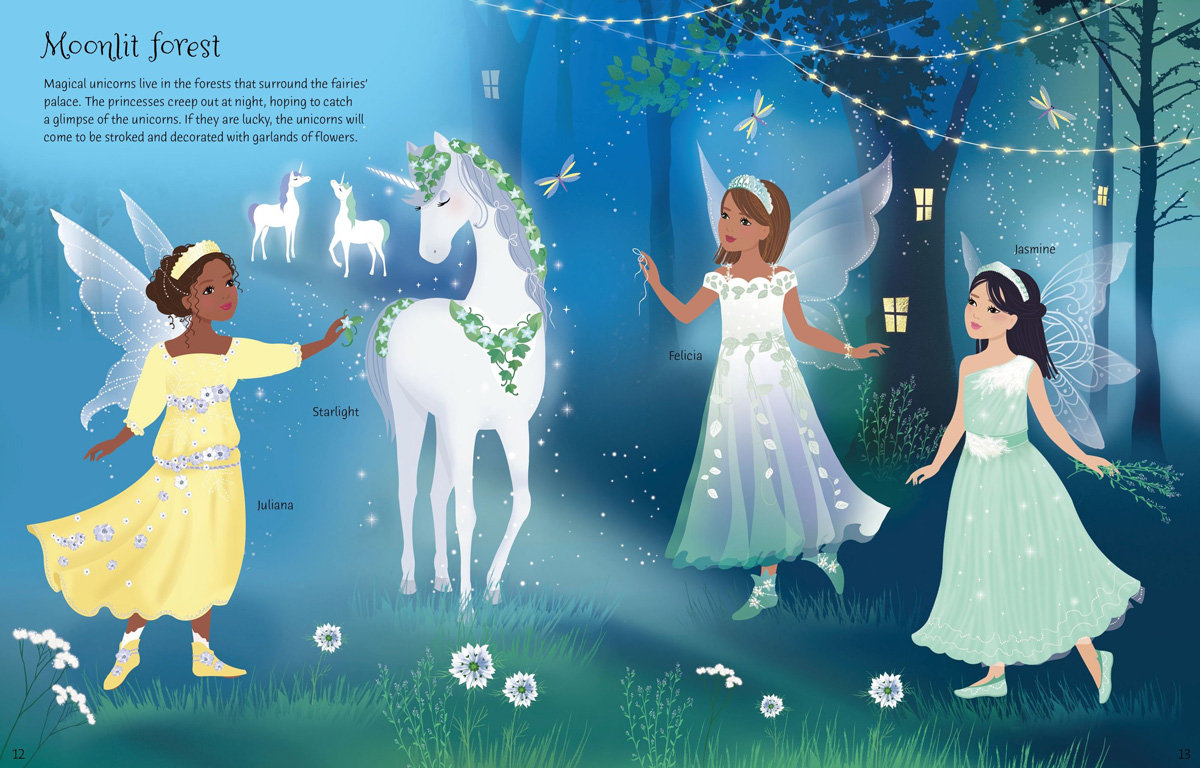 חוברת הלבשה מדבקות נסיכות פיות Usborne