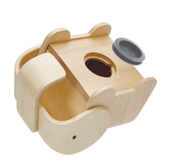 קופת חיסכון פיל מעץ גוון טבעי Plan Toys