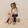 בימבה 3 גלגלים מעץ (ורוד) Little Dutch