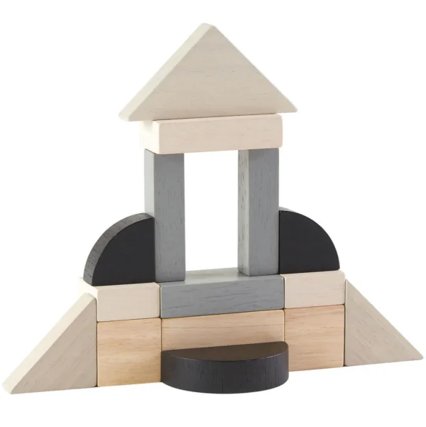 15 קוביות עץ עשרוניות שחור לבן Plan Toys
