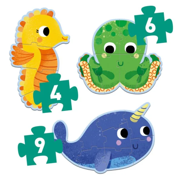 פאזל 4-6-9 חיות הים Djeco