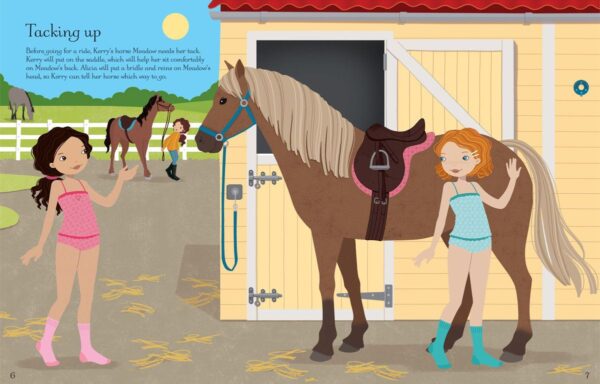 חוברת הלבשה מדבקות באורוות הסוסים Usborne