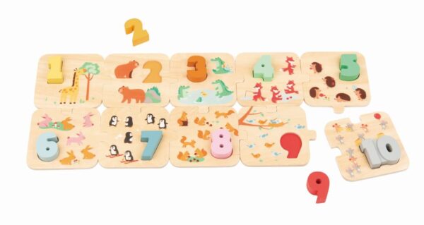 פאזל עץ לימוד מספרים ומניה 1-10 | Lelin