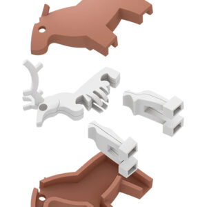 הרכבה אייל מגנטי עם שלד וסביבת מחיה 3D Halftoys