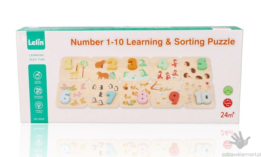 פאזל עץ לימוד מספרים ומניה 1-10 | Lelin