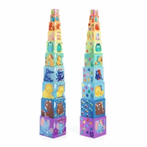 מגדל 10 קוביות קשת בענן Djeco