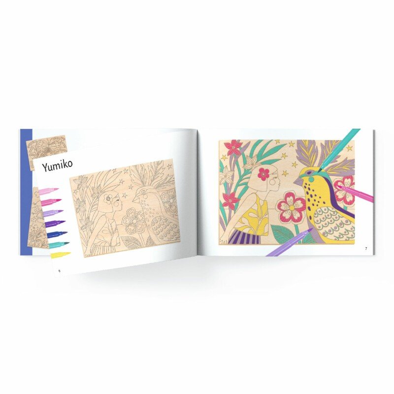 יצירה צביעה על עץ ילדות מתוקות Djeco