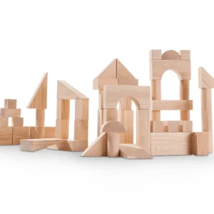 50 קוביות עץ טבעי גדולות Plan Toys