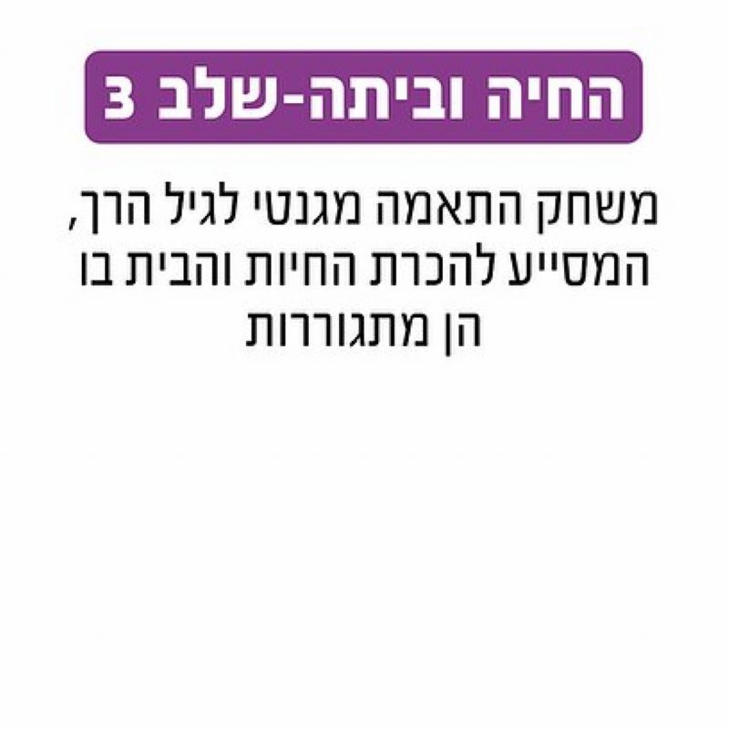 החיה וביתה שלב 3 Geoni