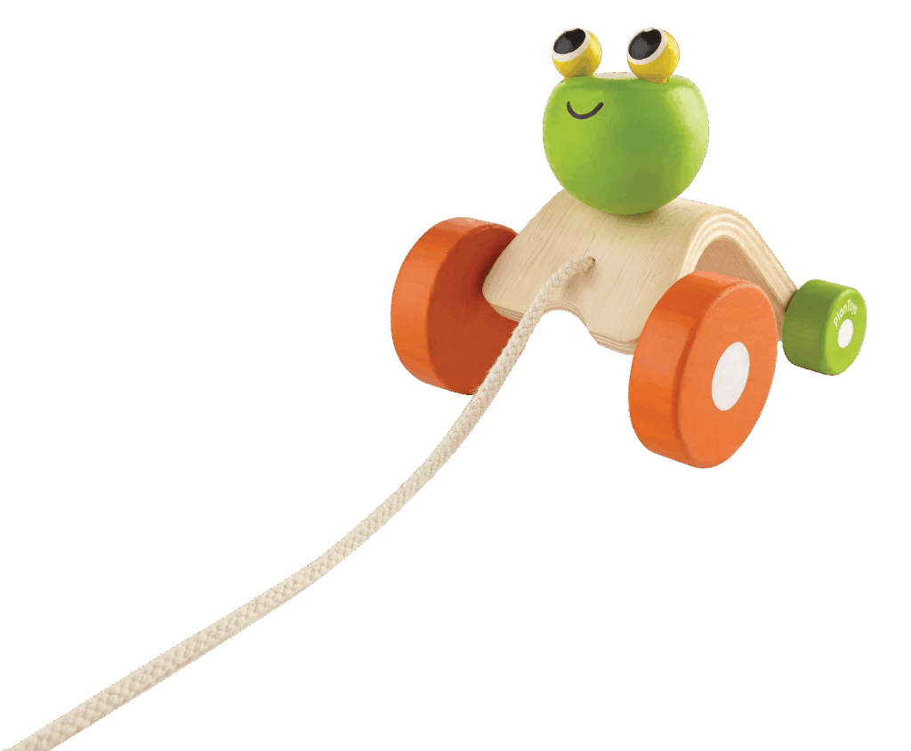 צעצוע גרירה צפרדע קופצנית Plan Toys