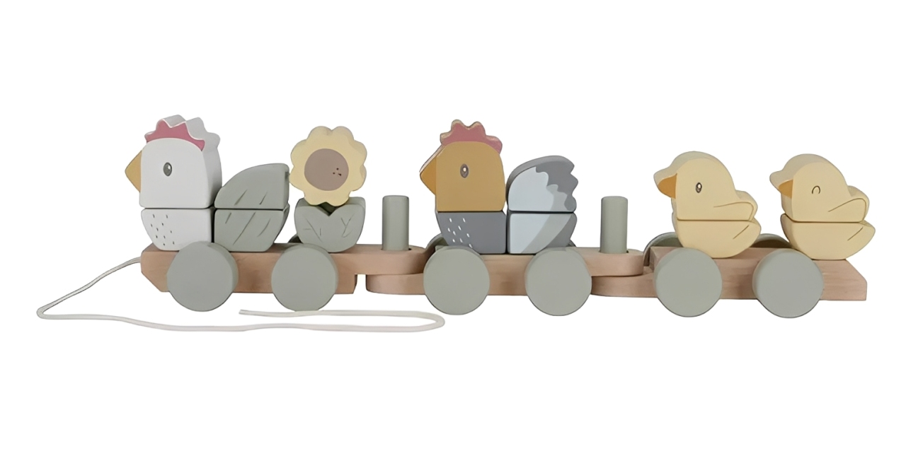 רכבת השחלות מעץ 'אפרוחים' Little Dutch