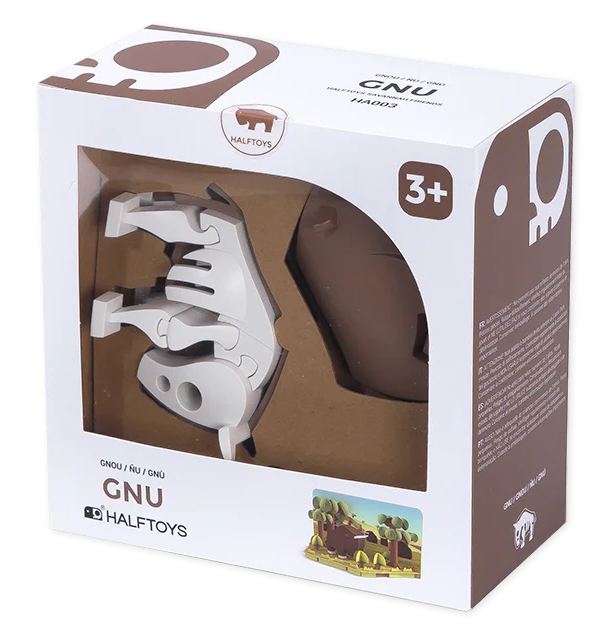 הרכבה גנו מגנטי עם שלד וסביבת מחיה 3D Halftoys