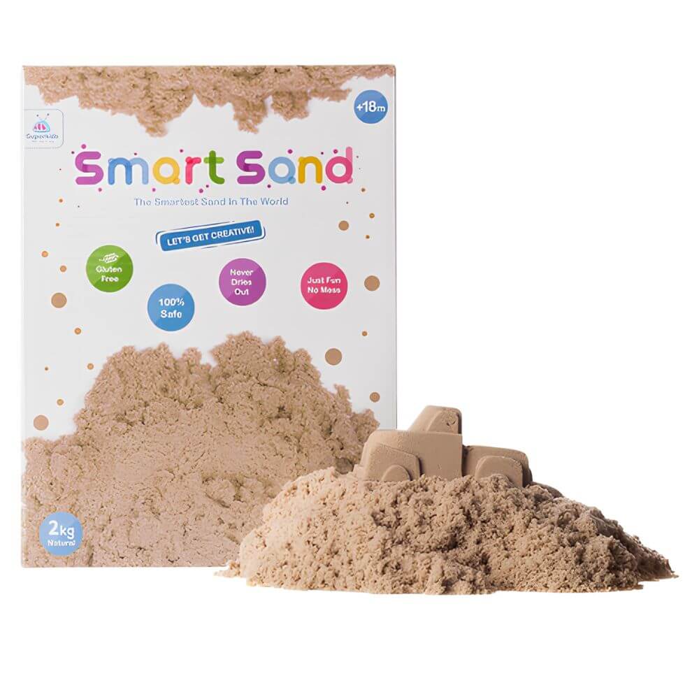 חול קינטי במארז 2 קילו בצבע טבעי Smart Sand