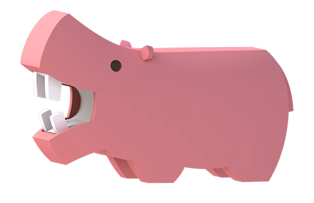 הרכבה היפופוטם מגנטי עם שלד Halftoys