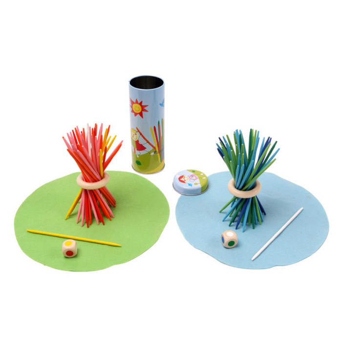 משחק דוקים מעץ במארז מתכת Linda Toys