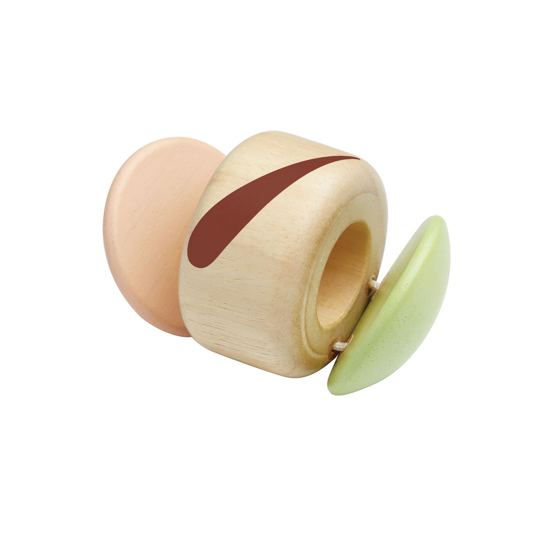 צעצוע אחיזה רעשן כפיים מתגלגל מעץ Plan Toys