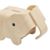 קופת חיסכון פיל מעץ גוון טבעי Plan Toys