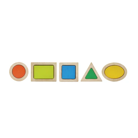 משחק התאמת צורות גיאומטריות מעץ Plan Toys