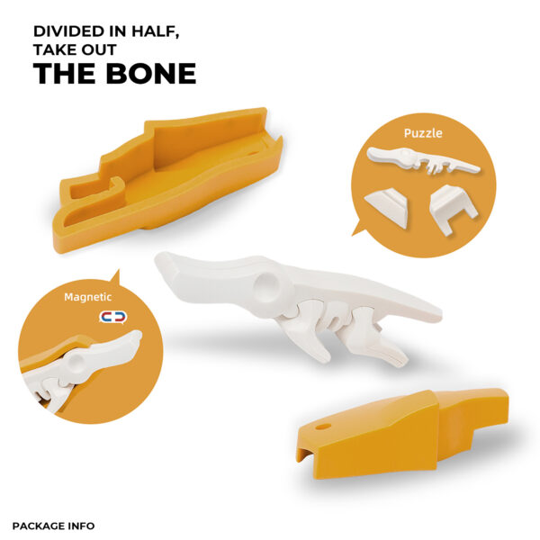 הרכבה ברווזון מגנטי עם שלד וסביבת מחיה 3D Halftoys
