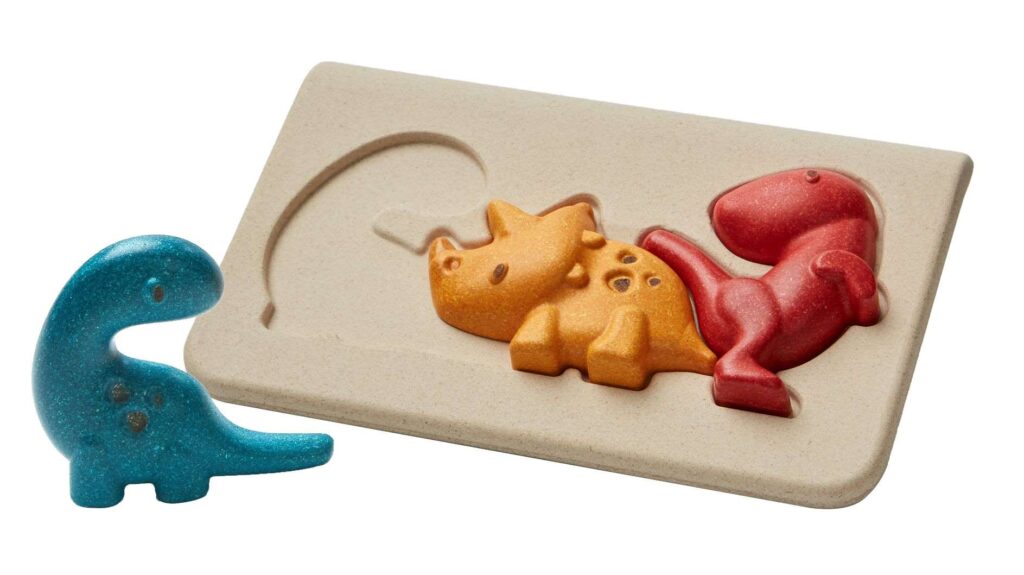 פאזל משפחת דינוזאורים מעץ Plan Toys